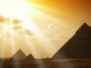 The pyramids of egypt, sunset