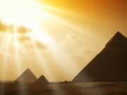 The pyramids of egypt, sunset